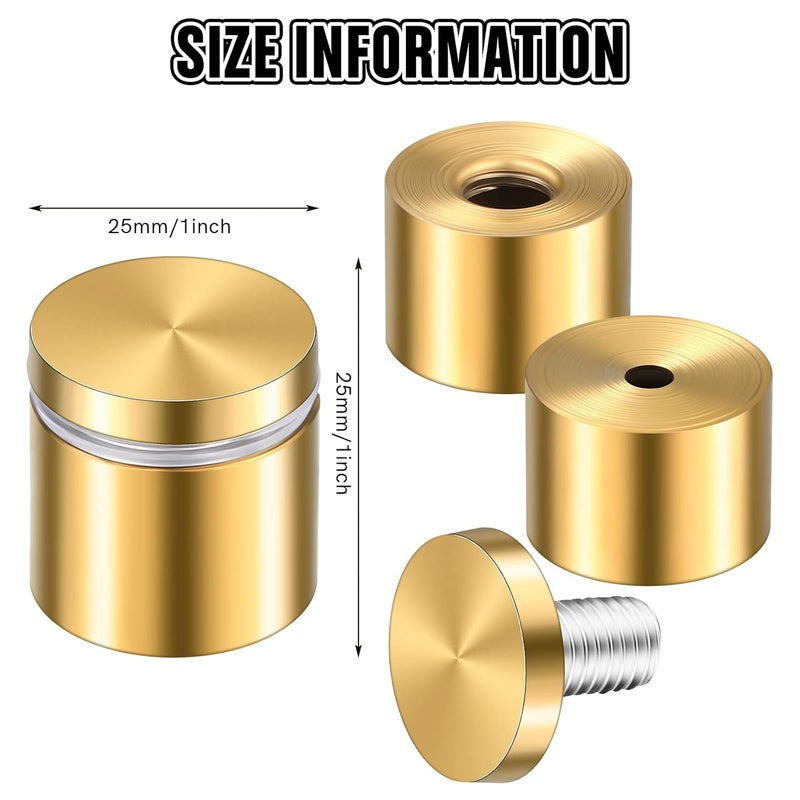 Ferraycle 8 Sets Standoff Screws Stainless Steel Advertising Standoff Mount Metal Hardware Sign Mounting Hardware for Hanging Acrylic Picture Frame(1 x 1 Inch) - Image 3